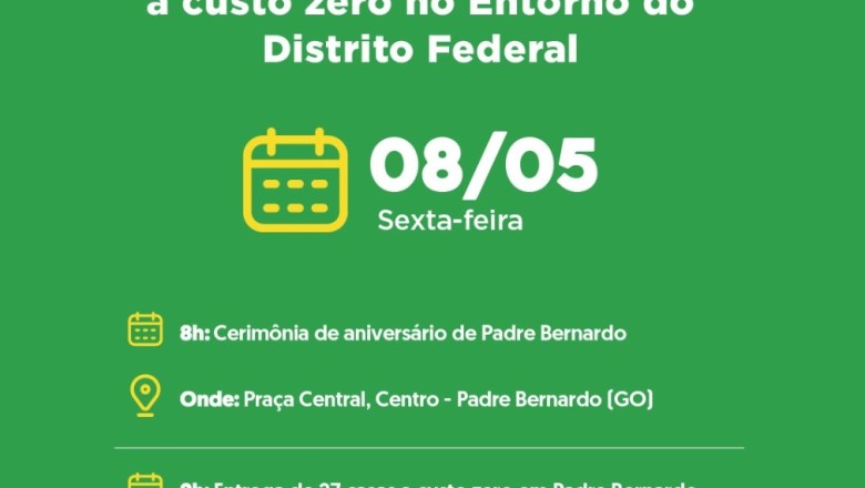 Daniel Vilela entrega 67 casas a custo zero no Entorno do DF nesta sexta; veja locais e horários