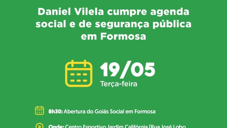 R$ 49 milhões e 400 vagas: Daniel Vilela abre Goiás Social e entrega unidade penal em Formosa nesta terça (19/5)
