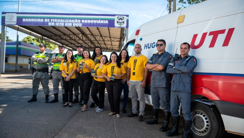 Blitz educativa na GO-070 orienta mais de 600 motoristas; Hugol reforça prevenção no Maio Amarelo
