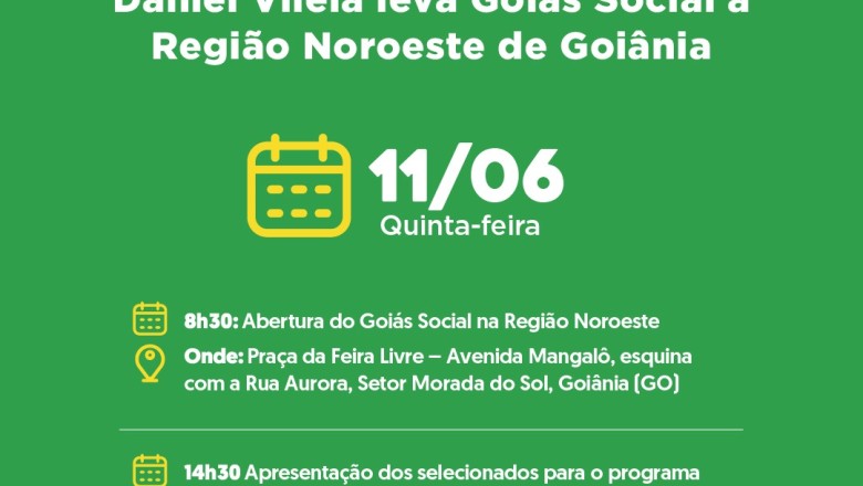 2,6 mil cartões, vacinas e exames: Goiás Social chega à Região Noroeste de Goiânia nesta quinta