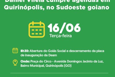 Quirinópolis recebe 153 vagas, nova Deam e mais de R$ 3 milhões em crédito em agenda de Daniel Vilela