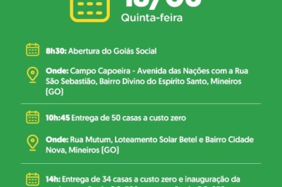 Daniel Vilela abre Goiás Social, entrega 84 casas e inaugura obras de R$ 171,8 milhões no Sudoeste goiano nesta quinta (18/06)