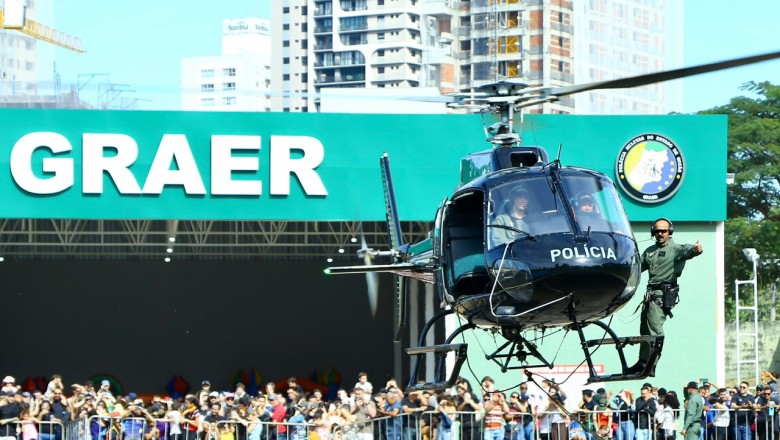 Novos helicópteros com imageamento noturno reforçam policiamento em Goiás e atraem 5 mil ao 2º Portões Abertos do Graer