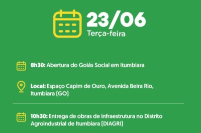 Daniel Vilela abre Goiás Social e inaugura obras; investimentos somam R$ 62,8 milhões em Itumbiara e Goiatuba