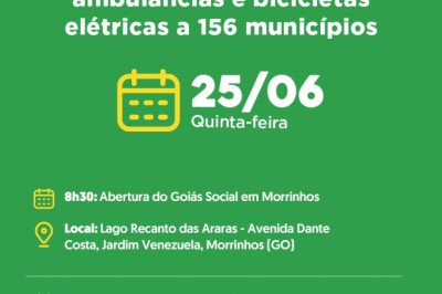 Daniel Vilela entrega 170 veículos e 700 bicicletas elétricas a 156 municípios nesta quinta; veja horários e locais