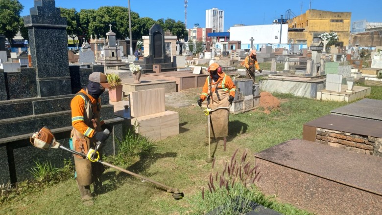 Comurg intensifica limpeza em cemitérios de Goiânia; conclusão no Cemitério Parque está prevista até 3/7