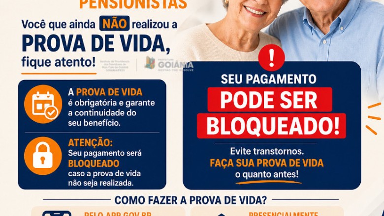 Lista publicada: 937 aposentados e pensionistas do GoianiaPrev devem fazer prova de vida; bloqueio em agosto
