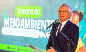 O governador Ronaldo Caiado abre a Semana do Meio Ambiente 2023. Evento promove palestras e ações de preservação com o tema “Crescimento com Sustentabilidade”